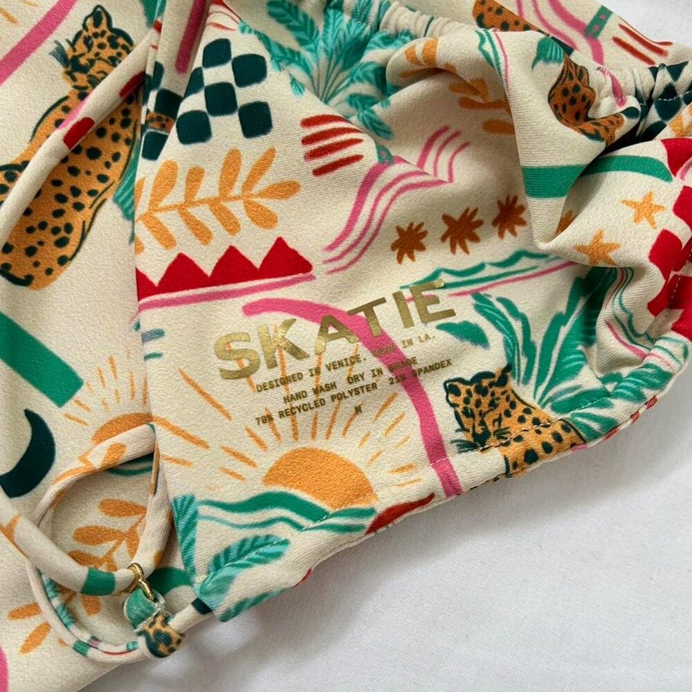 SKATIE bikini set in Mozambique ⭐️ cheetah cream abstract summer print Elsa - Picture 5 of 8